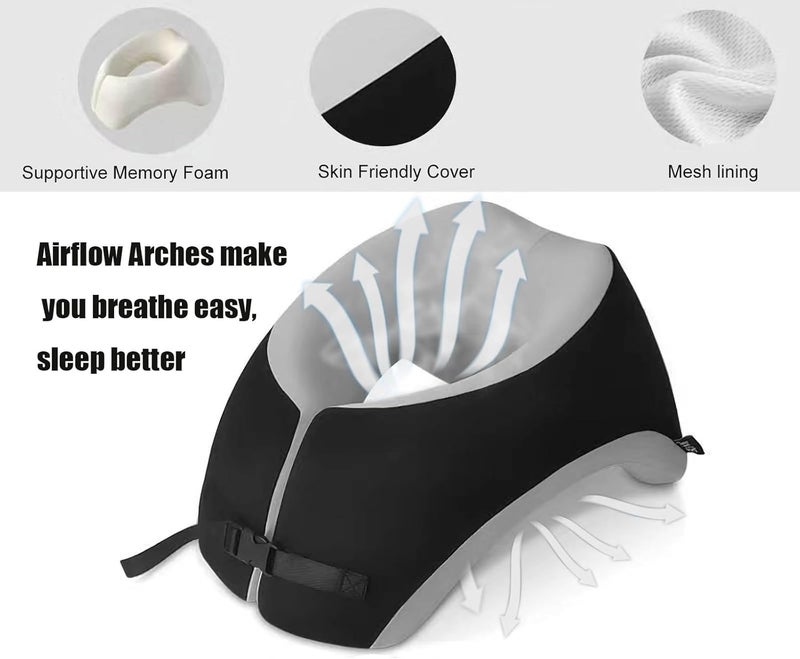 Fcare Breathe Easy Face Down Pillow, Desk Napping Pillow, Travel Head Neck Pillow, Best for Prone Face-Down Resting, or Contoured Post-Eye Surgery Support, for Sleeping,Airplanes, Car, Office, - Image 2